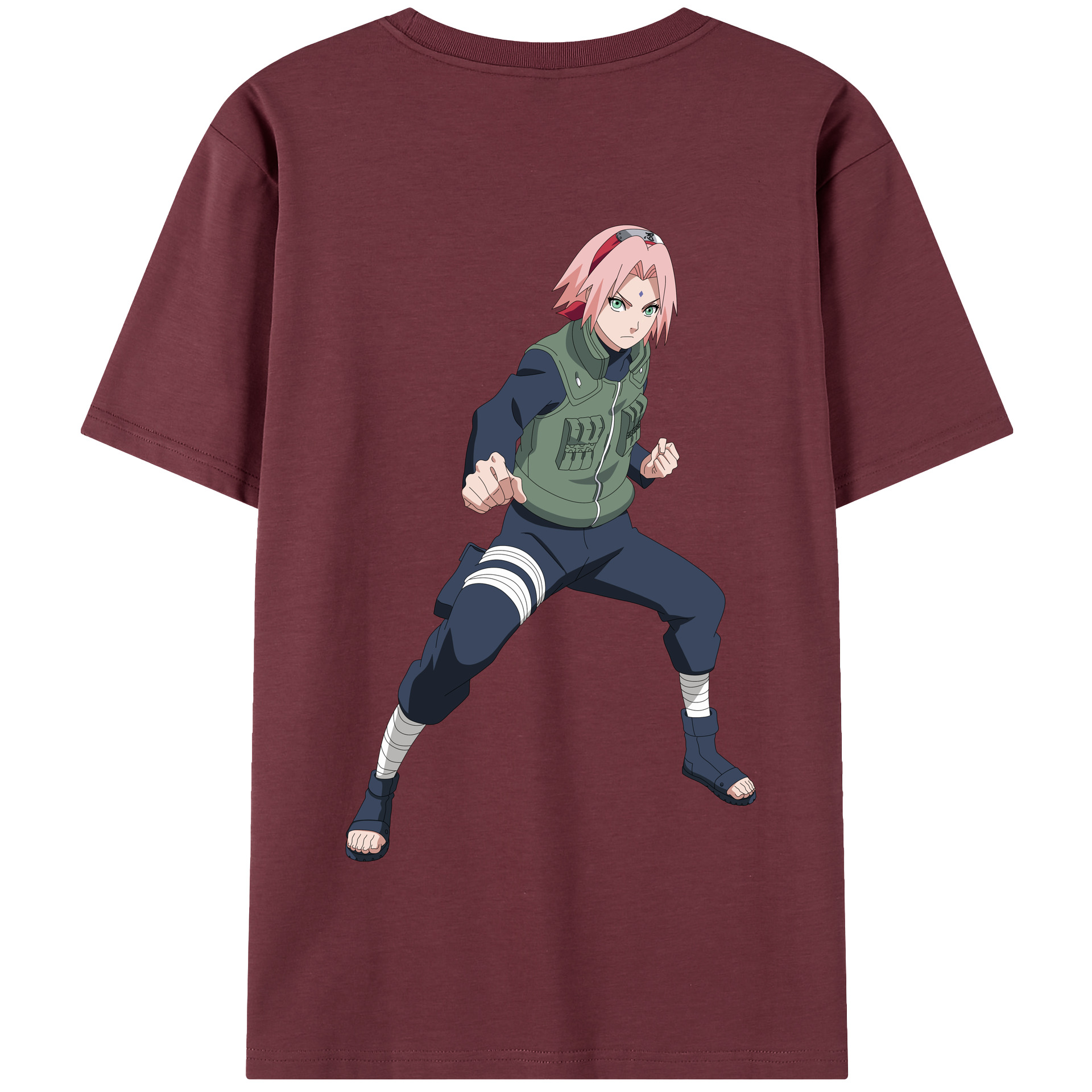 （画像用） NARUTO -ナルト- 春野サクラ Haruno Sakura 綿100％半袖Tシャツ（背面プリント）